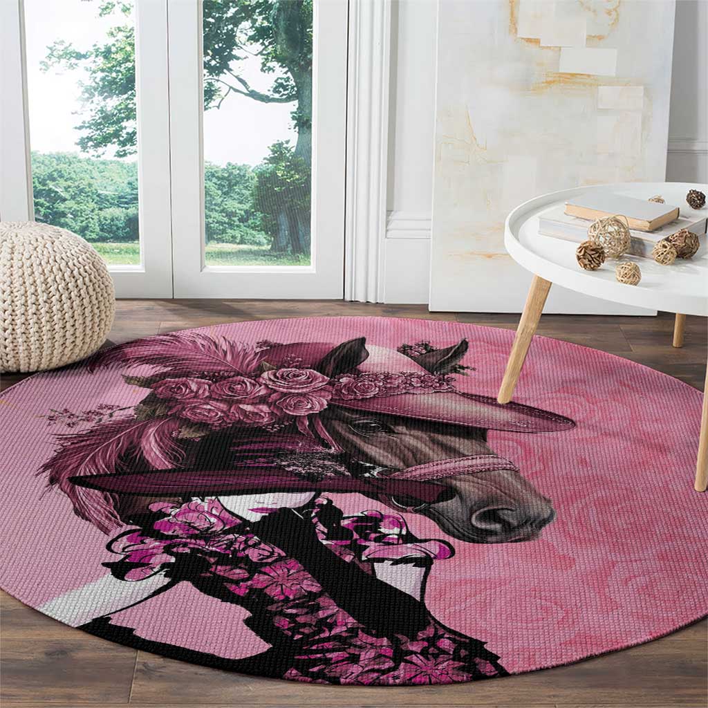Kentucky Horse Racing Round Carpet Derby Ladies With Roses