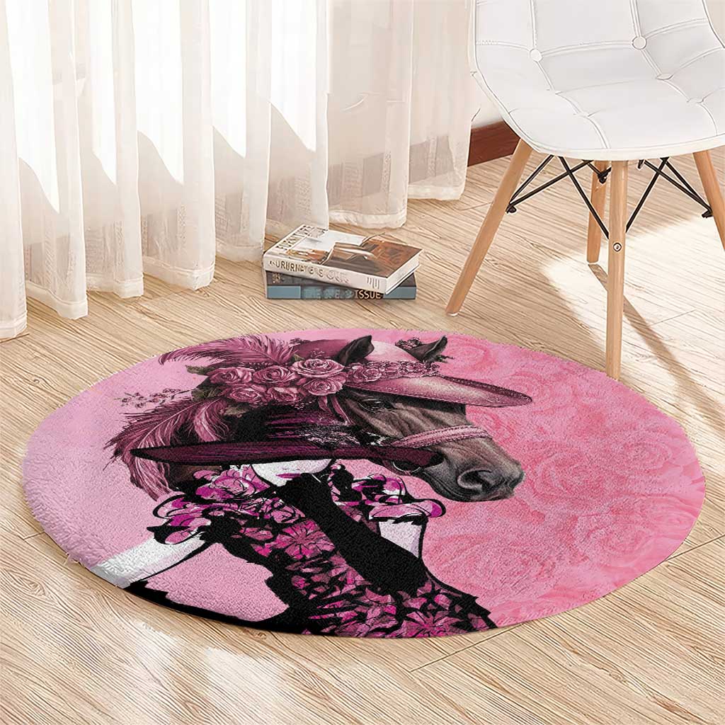 Kentucky Horse Racing Round Carpet Derby Ladies With Roses