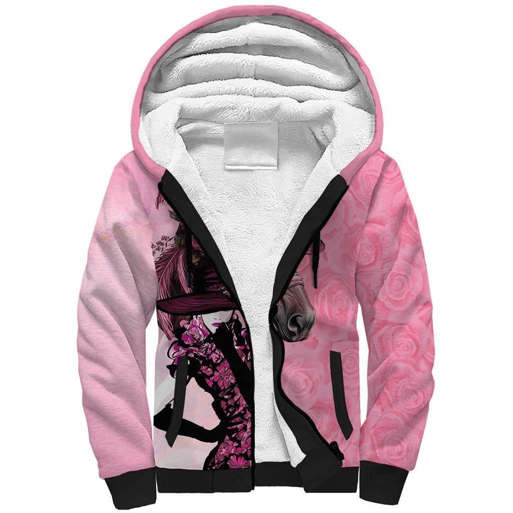 Kentucky Horse Racing Sherpa Hoodie Derby Ladies With Roses