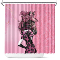 Kentucky Horse Racing Shower Curtain Derby Ladies With Roses