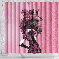 Kentucky Horse Racing Shower Curtain Derby Ladies With Roses