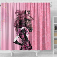 Kentucky Horse Racing Shower Curtain Derby Ladies With Roses