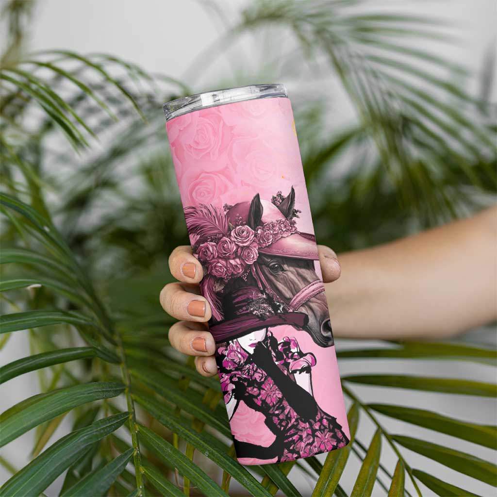 Kentucky Horse Racing Skinny Tumbler Derby Ladies With Roses
