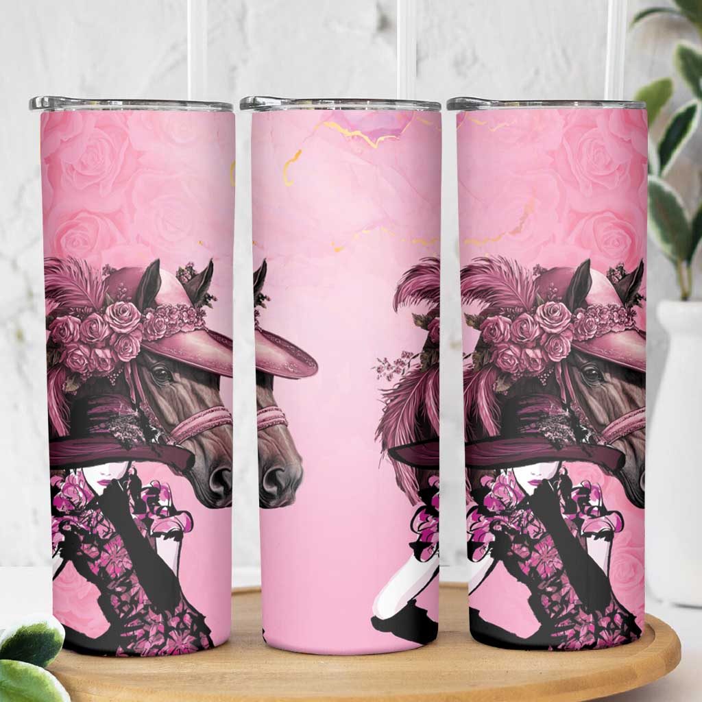 Kentucky Horse Racing Skinny Tumbler Derby Ladies With Roses