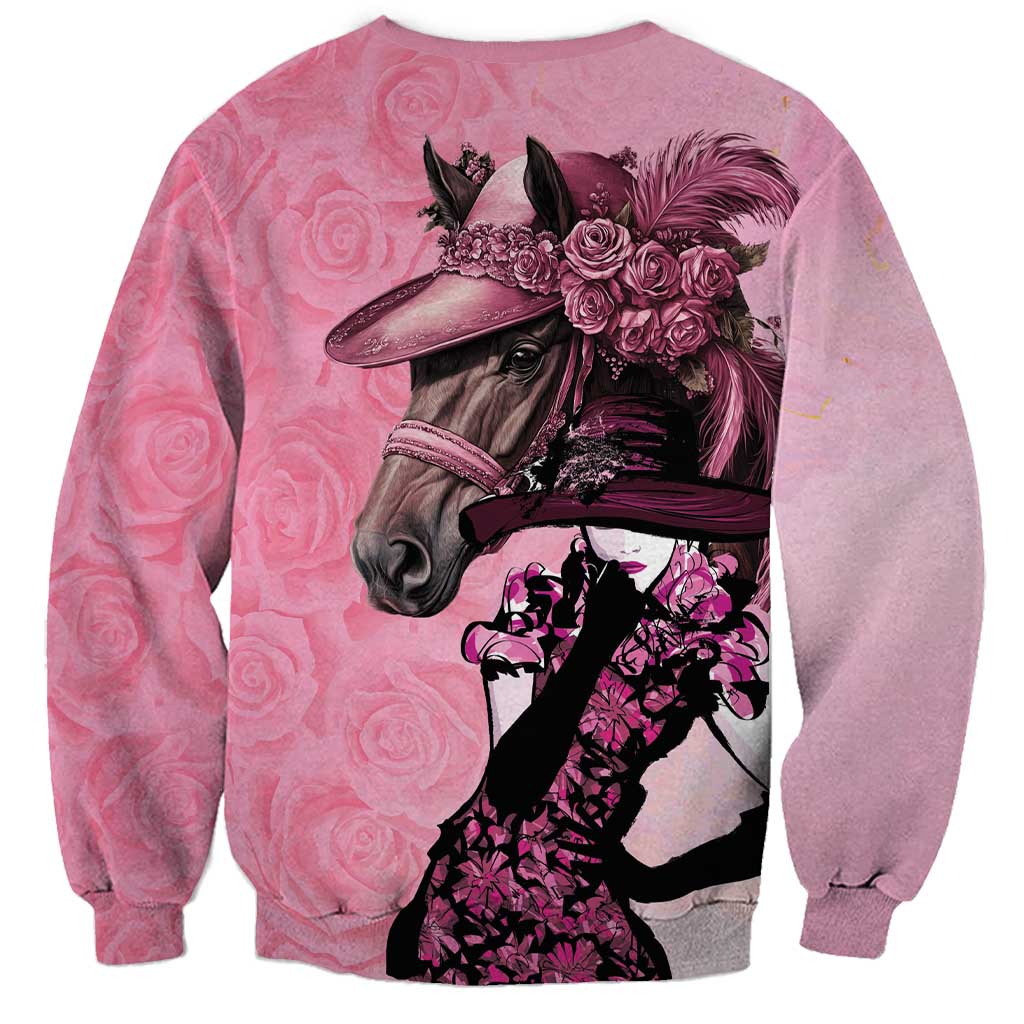 Kentucky Horse Racing Sweatshirt Derby Ladies With Roses