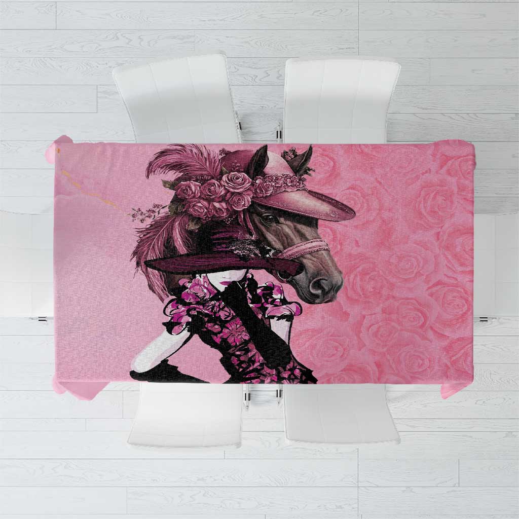 Kentucky Horse Racing Tablecloth Derby Ladies With Roses