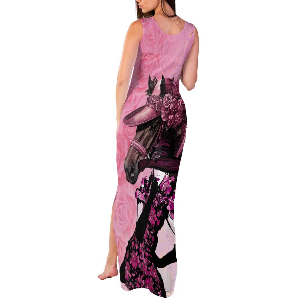 Kentucky Horse Racing Tank Maxi Dress Derby Ladies With Roses