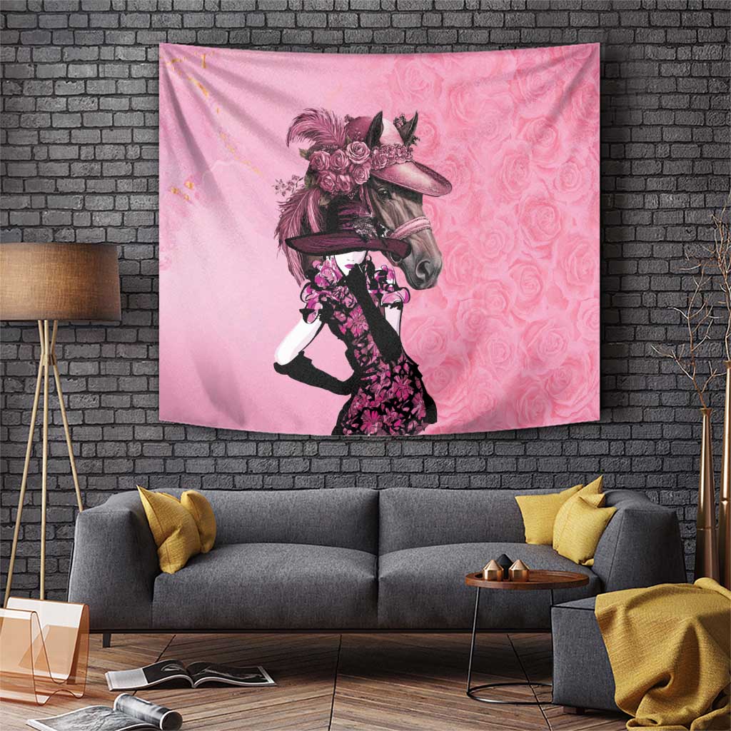 Kentucky Horse Racing Tapestry Derby Ladies With Roses