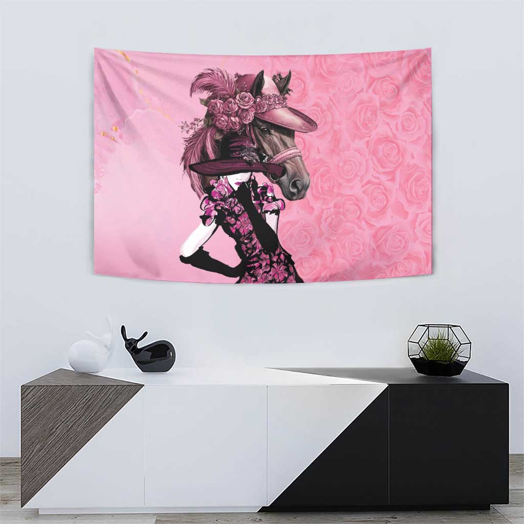 Kentucky Horse Racing Tapestry Derby Ladies With Roses