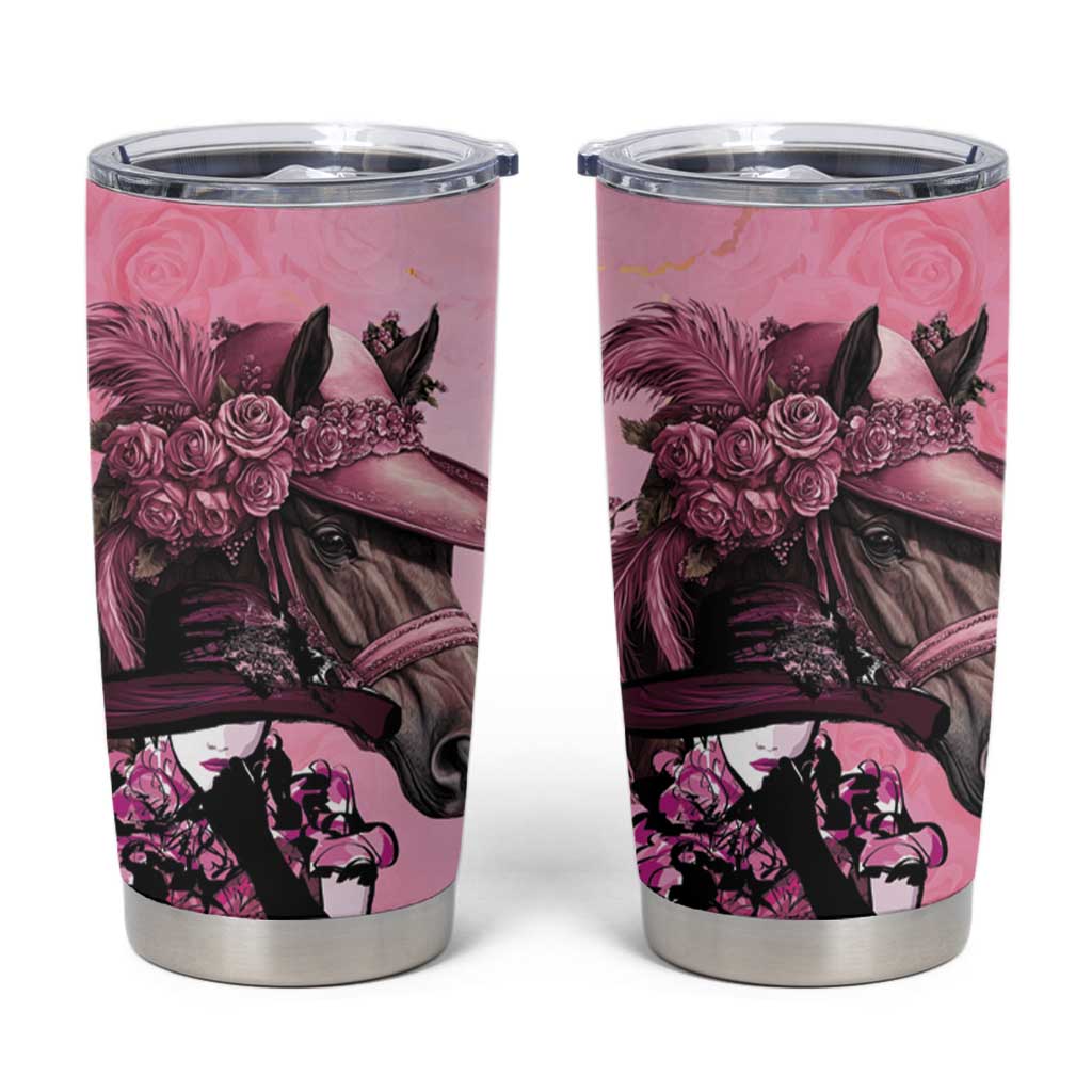 Kentucky Horse Racing Tumbler Cup Derby Ladies With Roses
