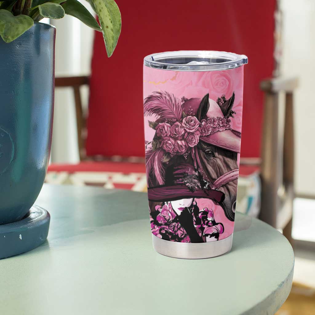 Kentucky Horse Racing Tumbler Cup Derby Ladies With Roses