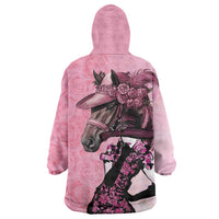 Kentucky Horse Racing Wearable Blanket Hoodie Derby Ladies With Roses