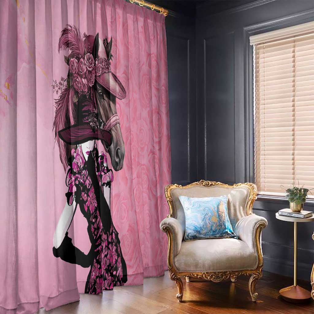 Kentucky Horse Racing Window Curtain Derby Ladies With Roses