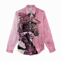 Kentucky Horse Racing Women Casual Shirt Derby Ladies With Roses