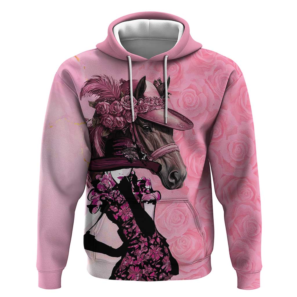 Kentucky Horse Racing Zip Hoodie Derby Ladies With Roses