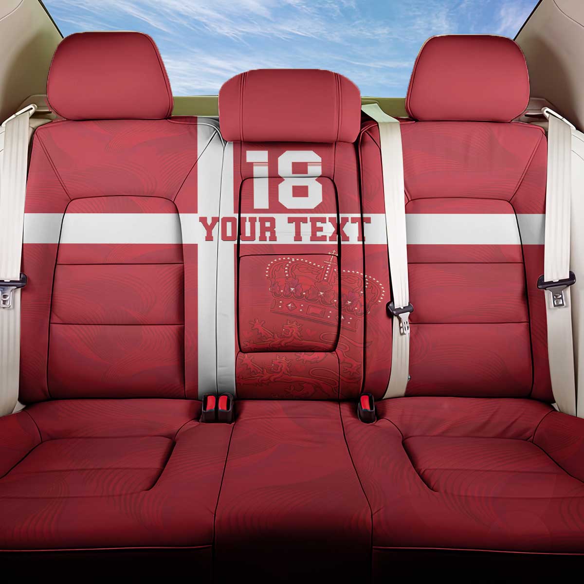 Custom Denmark Football Back Car Seat Cover Danish Dynamite Go Champion