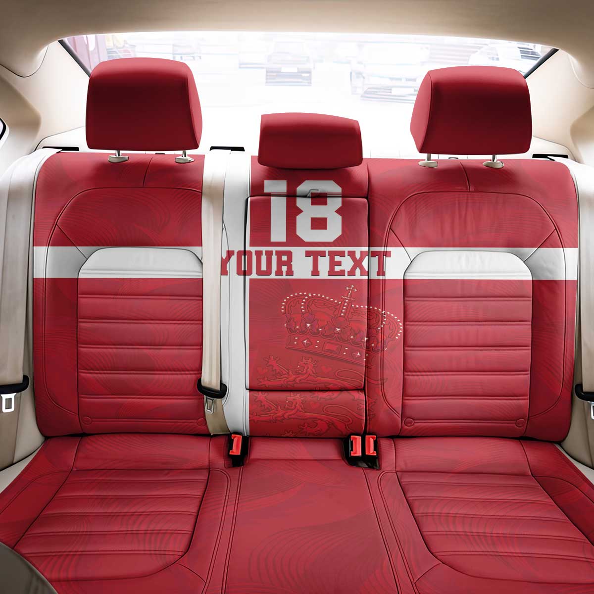Custom Denmark Football Back Car Seat Cover Danish Dynamite Go Champion