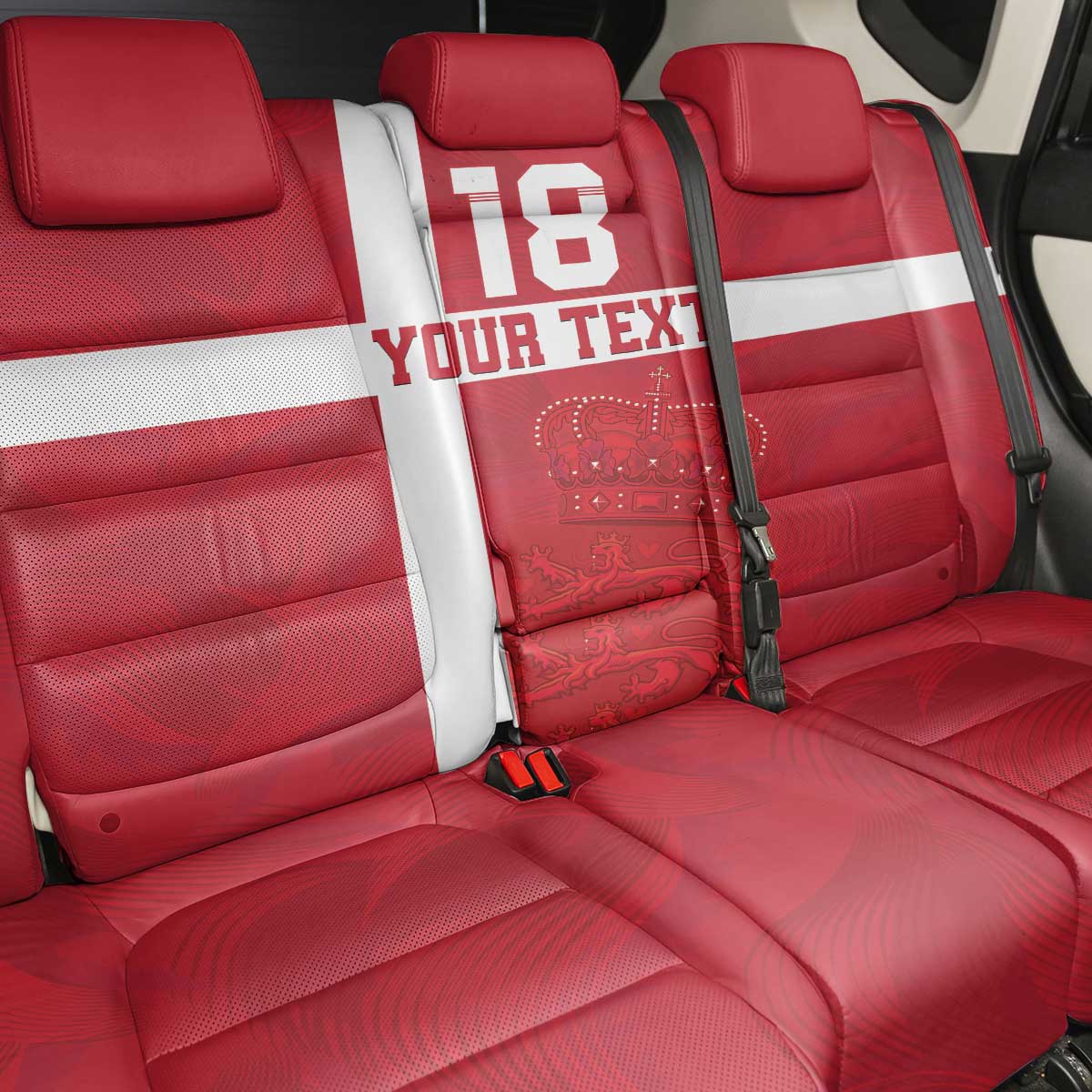 Custom Denmark Football Back Car Seat Cover Danish Dynamite Go Champion