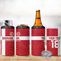 Custom Denmark Football 4 in 1 Can Cooler Tumbler Danish Dynamite Go Champion