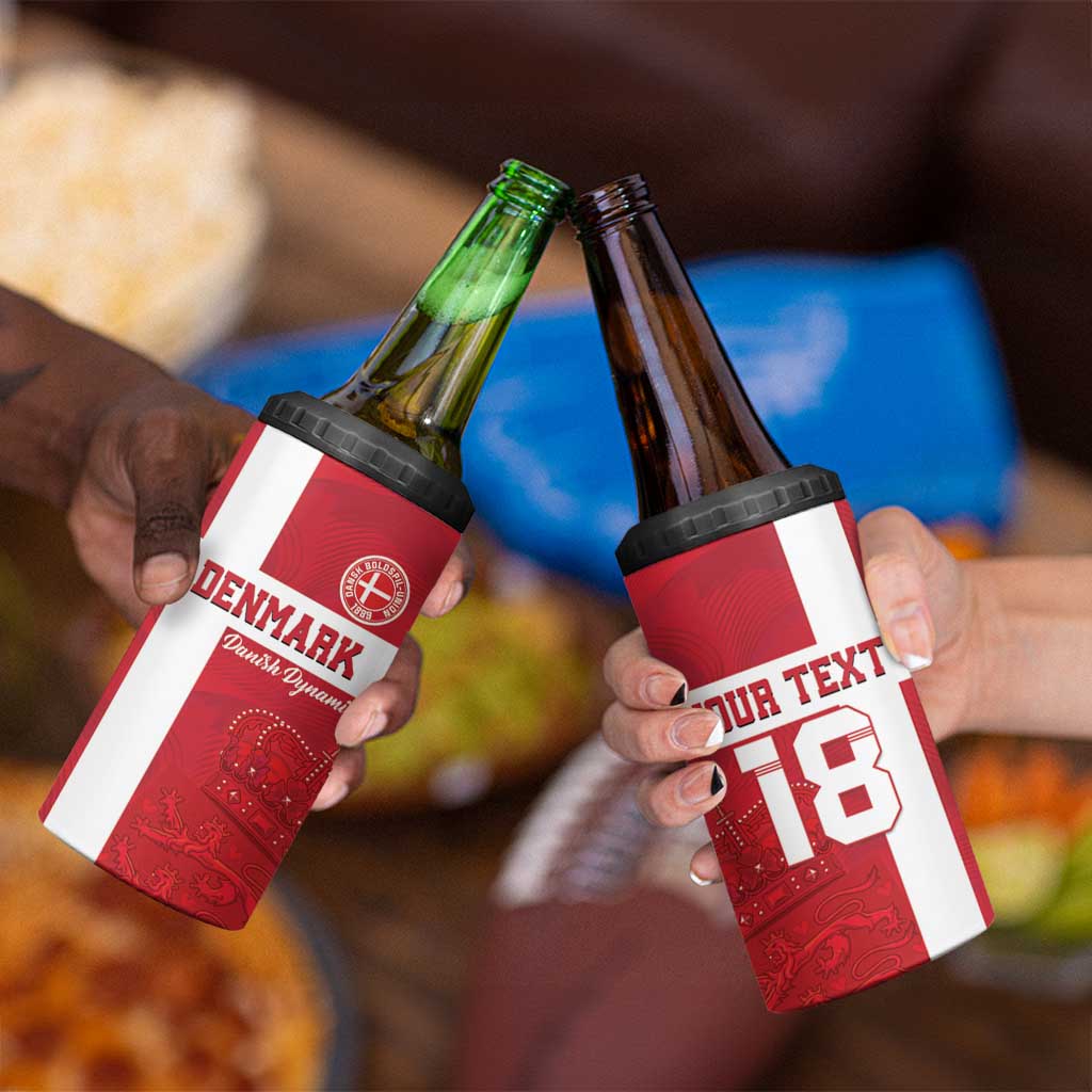 Custom Denmark Football 4 in 1 Can Cooler Tumbler Danish Dynamite Go Champion