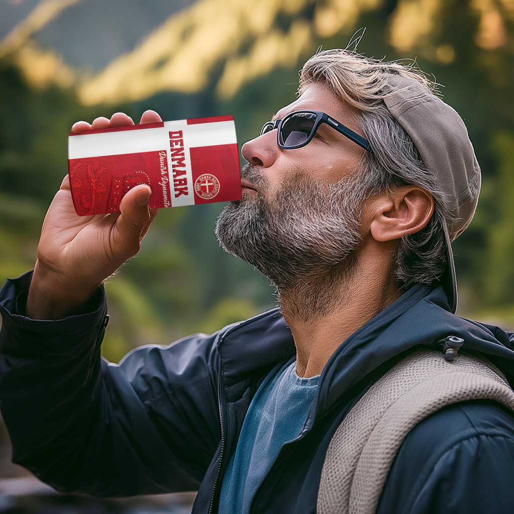 Custom Denmark Football 4 in 1 Can Cooler Tumbler Danish Dynamite Go Champion