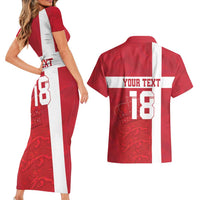 Custom Denmark Football Couples Matching Short Sleeve Bodycon Dress and Hawaiian Shirt Danish Dynamite Go Champion