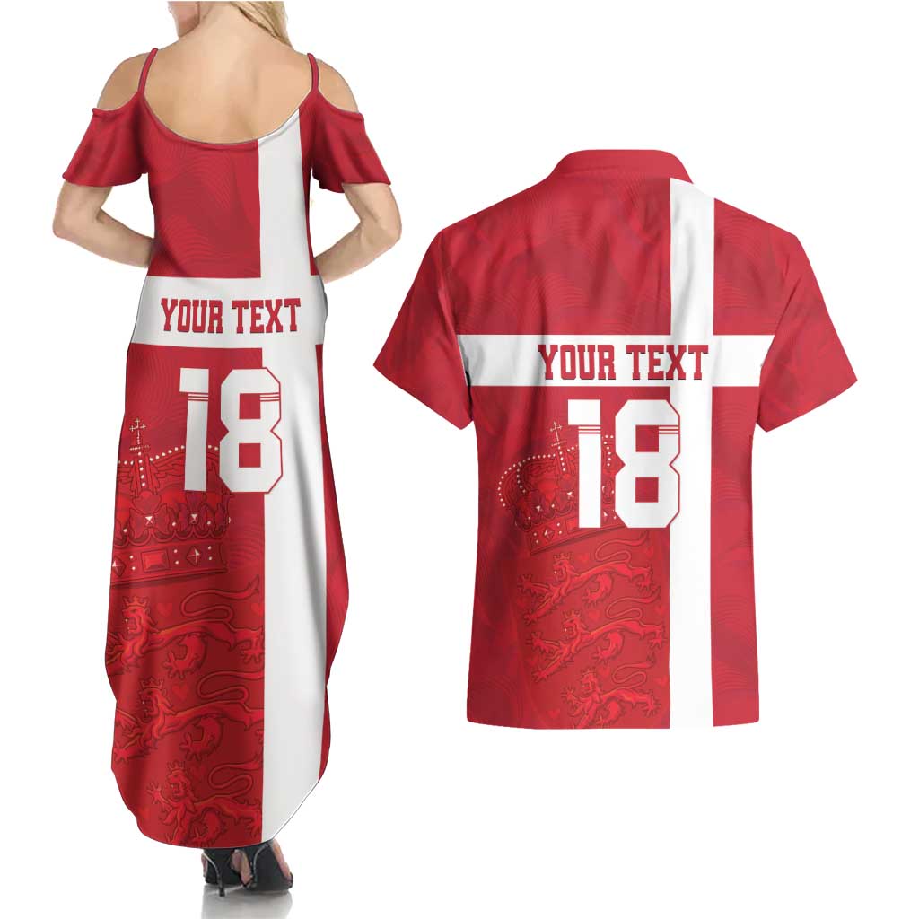 Custom Denmark Football Couples Matching Summer Maxi Dress and Hawaiian Shirt Danish Dynamite Go Champion
