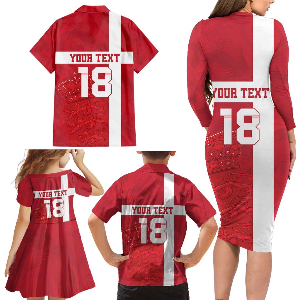 Custom Denmark Football Family Matching Long Sleeve Bodycon Dress and Hawaiian Shirt Danish Dynamite Go Champion