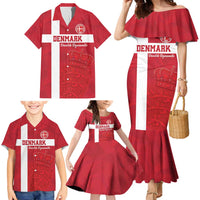 Custom Denmark Football Family Matching Mermaid Dress and Hawaiian Shirt Danish Dynamite Go Champion