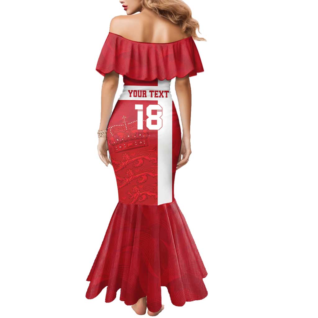 Custom Denmark Football Family Matching Mermaid Dress and Hawaiian Shirt Danish Dynamite Go Champion