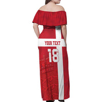 Custom Denmark Football Family Matching Off Shoulder Maxi Dress and Hawaiian Shirt Danish Dynamite Go Champion