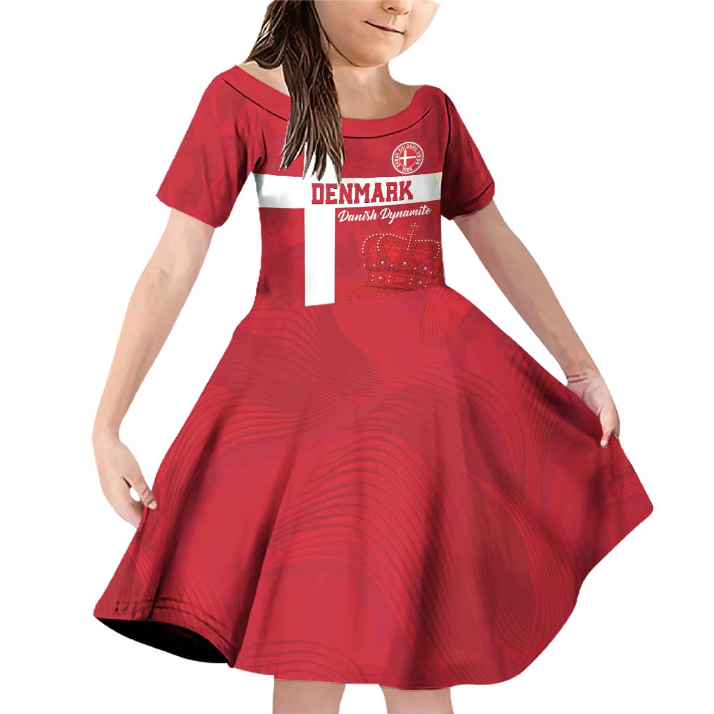 Custom Denmark Football Family Matching Off Shoulder Short Dress and Hawaiian Shirt Danish Dynamite Go Champion