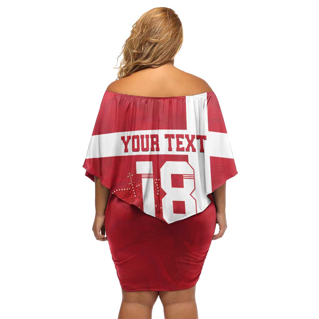 Custom Denmark Football Family Matching Off Shoulder Short Dress and Hawaiian Shirt Danish Dynamite Go Champion
