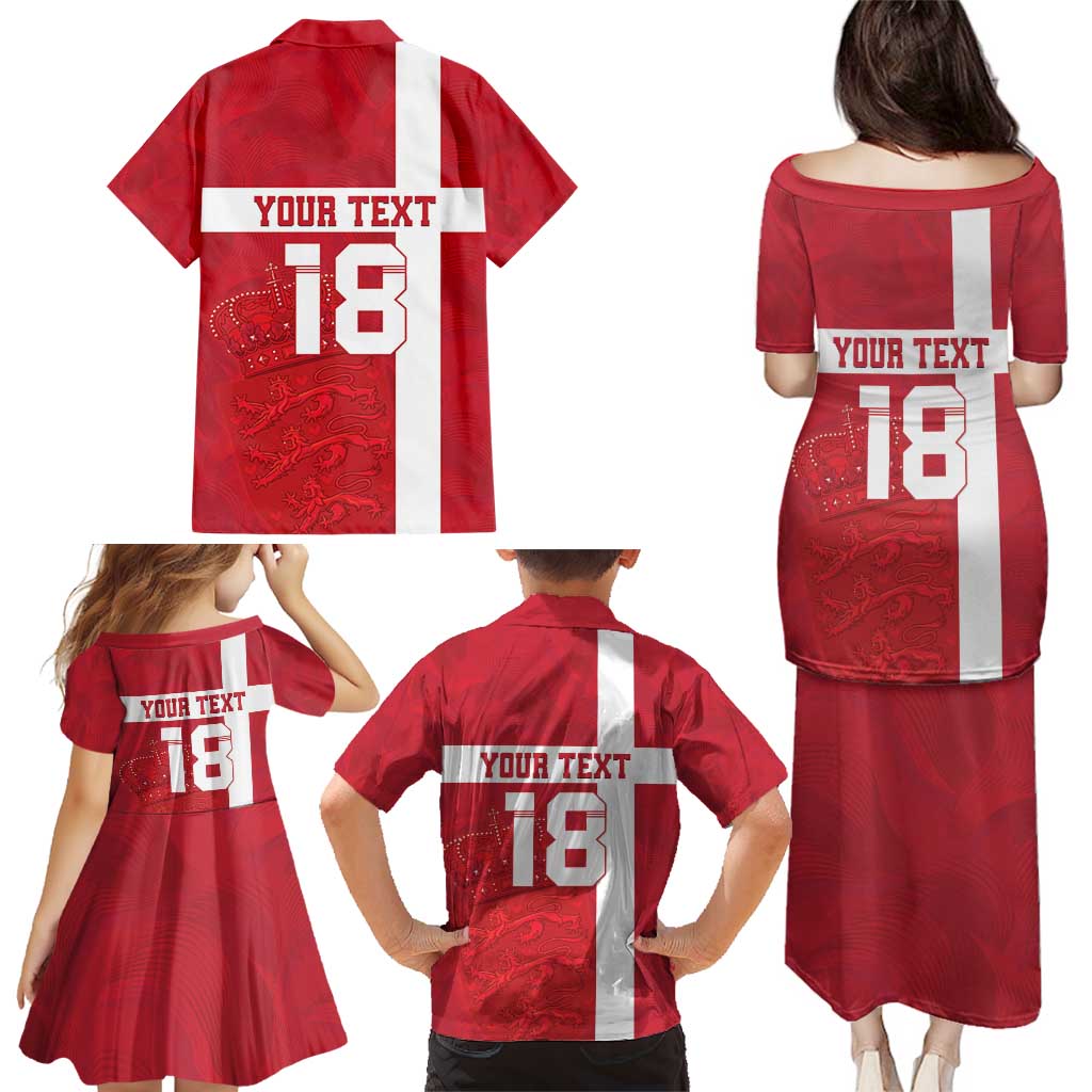 Custom Denmark Football Family Matching Puletasi and Hawaiian Shirt Danish Dynamite Go Champion