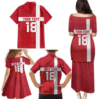 Custom Denmark Football Family Matching Puletasi and Hawaiian Shirt Danish Dynamite Go Champion