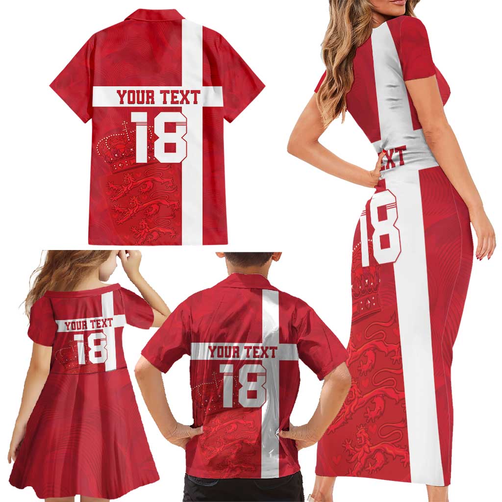 Custom Denmark Football Family Matching Short Sleeve Bodycon Dress and Hawaiian Shirt Danish Dynamite Go Champion