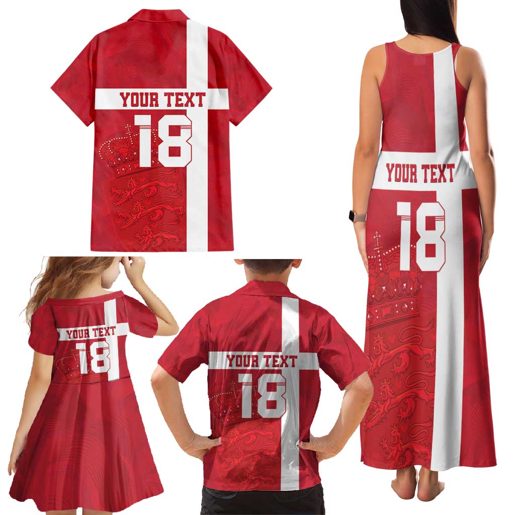 Custom Denmark Football Family Matching Tank Maxi Dress and Hawaiian Shirt Danish Dynamite Go Champion