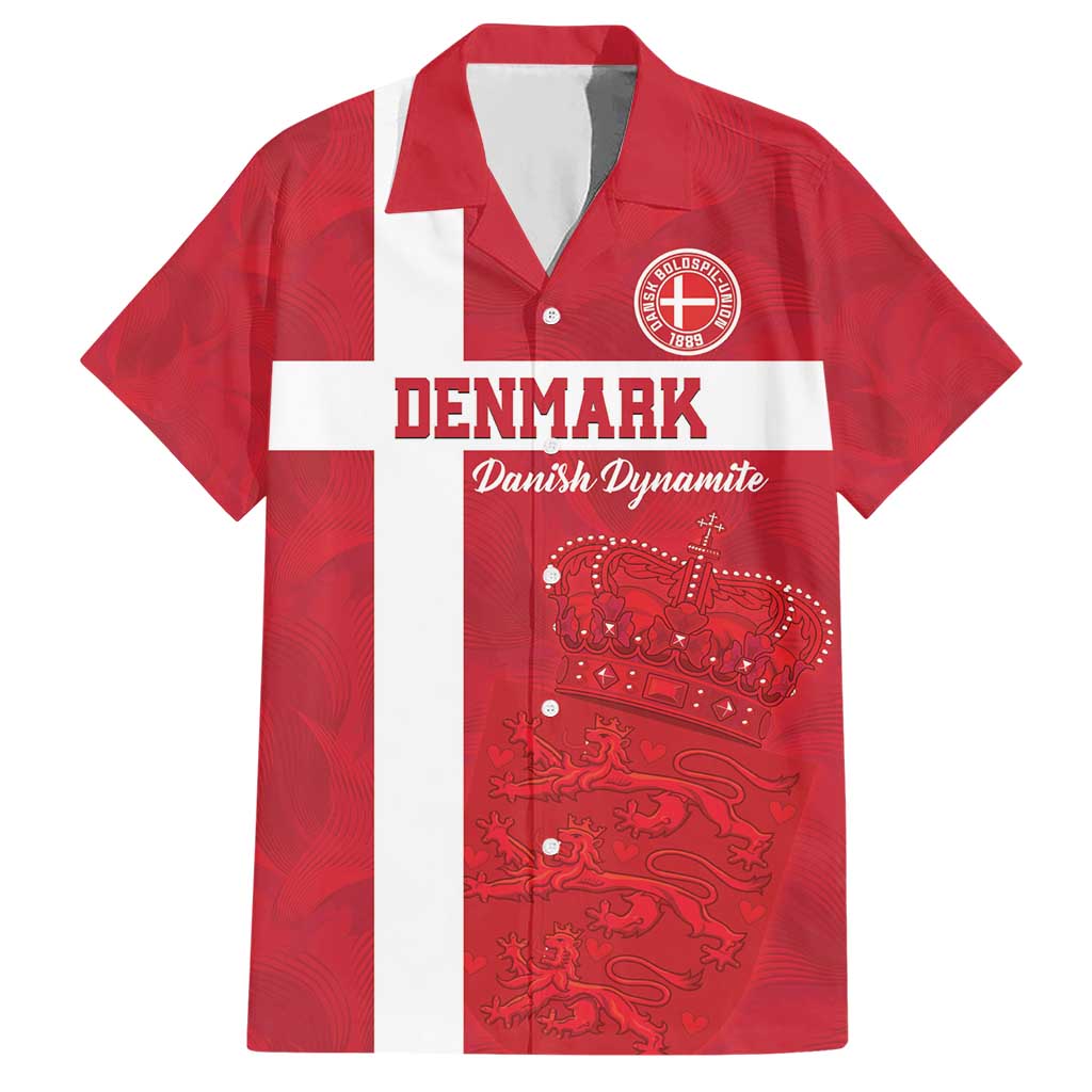 Custom Denmark Football Hawaiian Shirt Danish Dynamite Go Champion