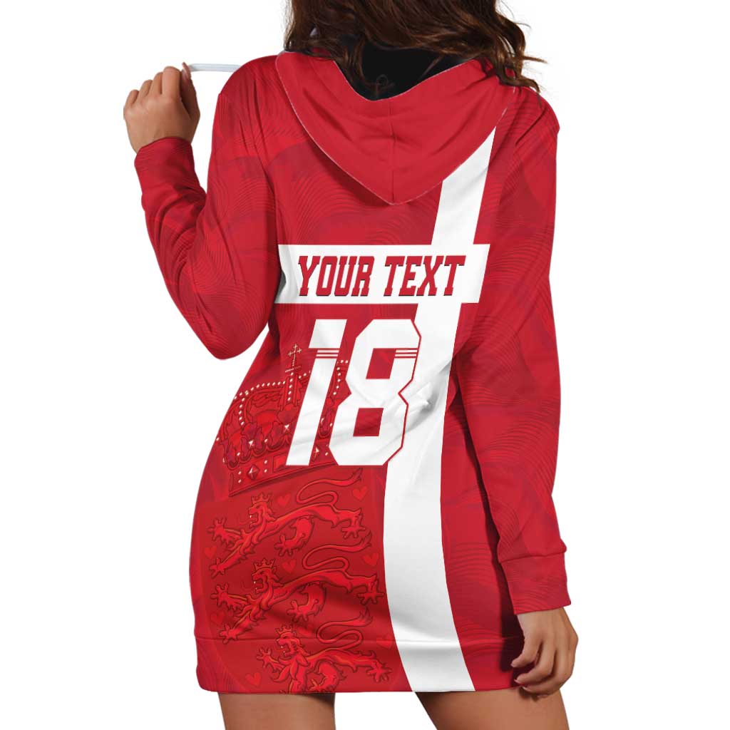 Custom Denmark Football Hoodie Dress Danish Dynamite Go Champion