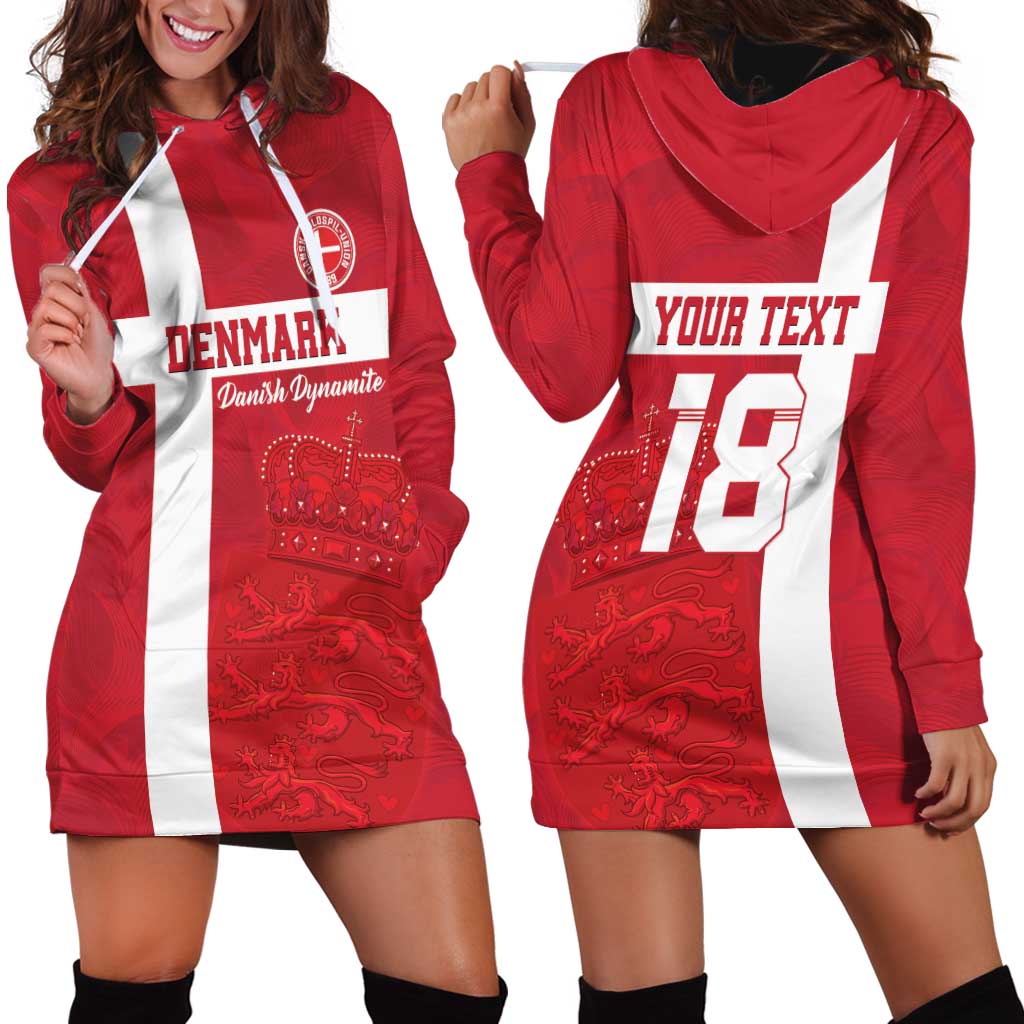 Custom Denmark Football Hoodie Dress Danish Dynamite Go Champion