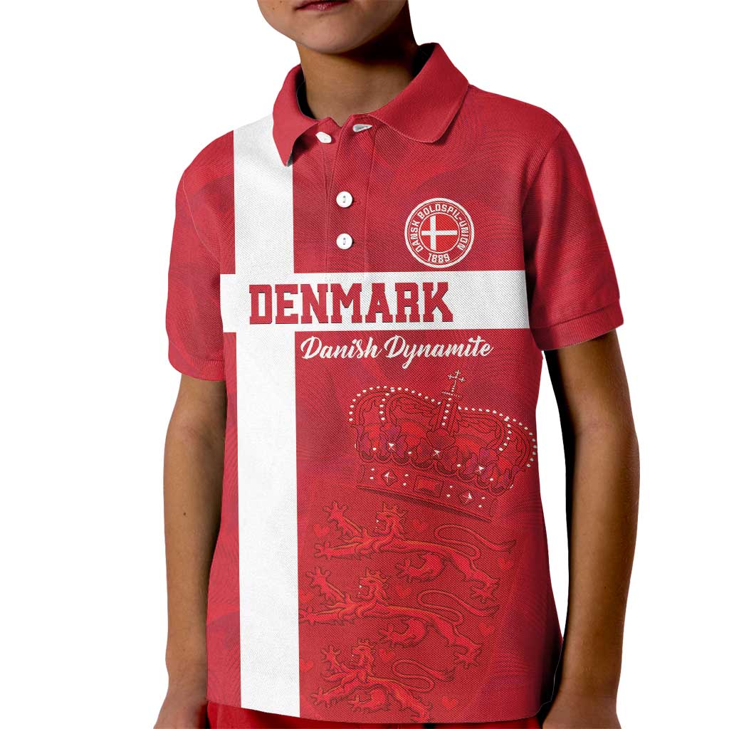 Custom Denmark Football Kid Polo Shirt Danish Dynamite Go Champion