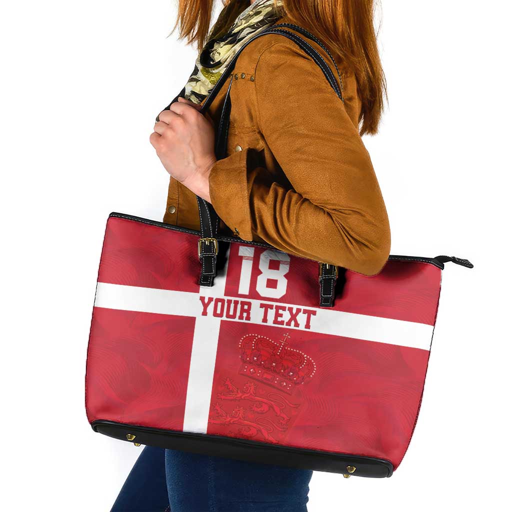 Custom Denmark Football Leather Tote Bag Danish Dynamite Go Champion