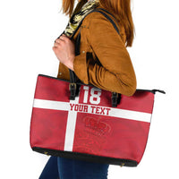 Custom Denmark Football Leather Tote Bag Danish Dynamite Go Champion