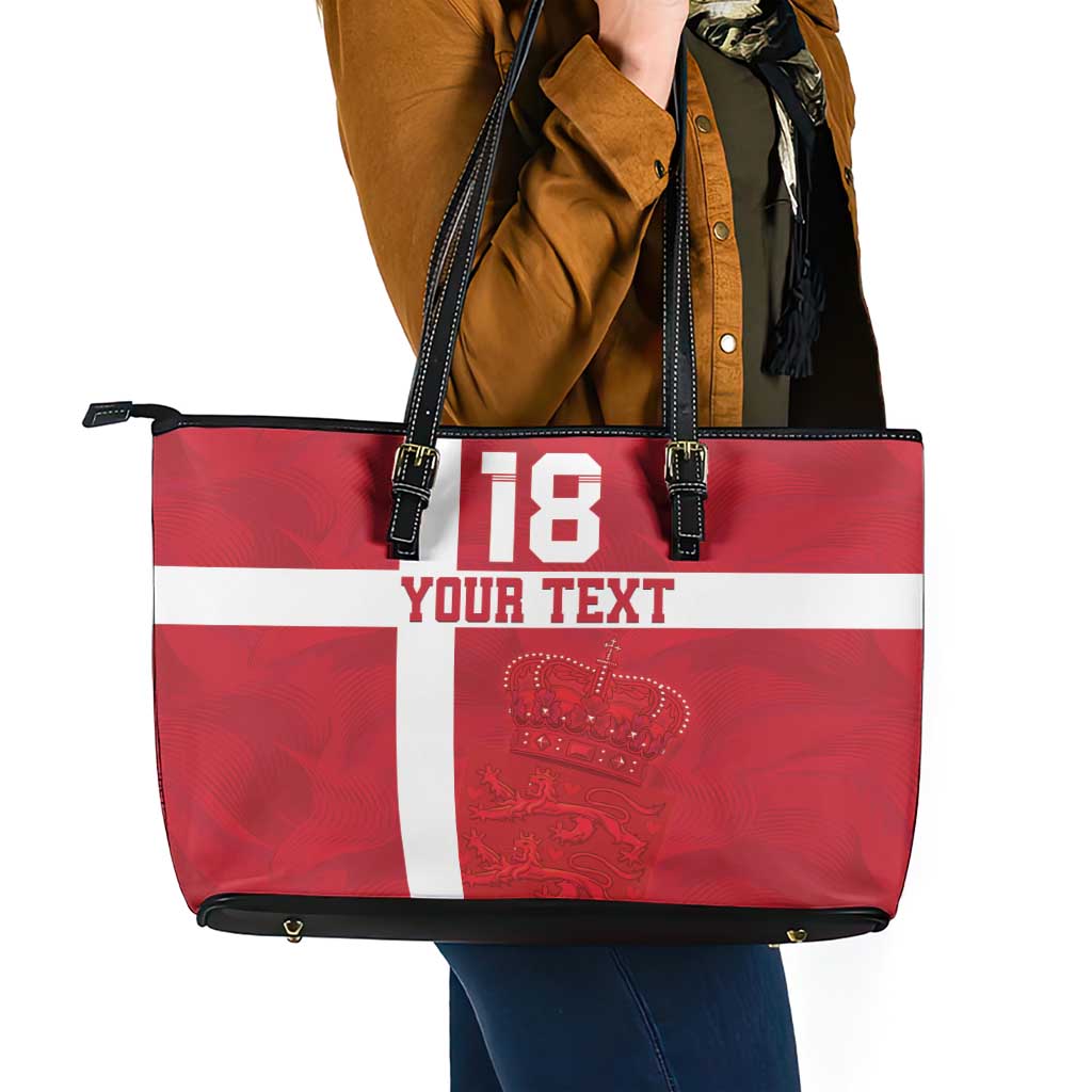 Custom Denmark Football Leather Tote Bag Danish Dynamite Go Champion