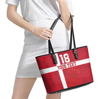 Custom Denmark Football Leather Tote Bag Danish Dynamite Go Champion
