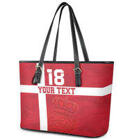 Custom Denmark Football Leather Tote Bag Danish Dynamite Go Champion