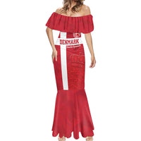 Custom Denmark Football Mermaid Dress Danish Dynamite Go Champion