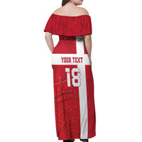 Custom Denmark Football Off Shoulder Maxi Dress Danish Dynamite Go Champion