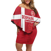 Custom Denmark Football Off Shoulder Short Dress Danish Dynamite Go Champion