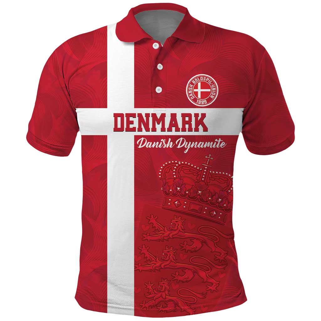 Custom Denmark Football Polo Shirt Danish Dynamite Go Champion